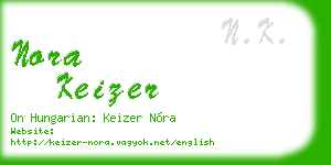 nora keizer business card